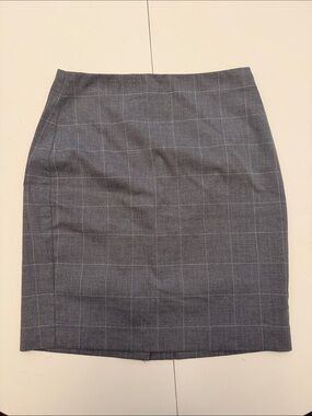 Banana Republic Gray Windowpane Pencil Skirt
